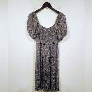Neuflora Smocked Floral Print Dress